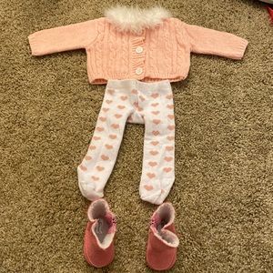 American girl doll pink winter outfit
